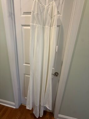 White/Ivory Maxi Dress with train - Bride vibes!!!